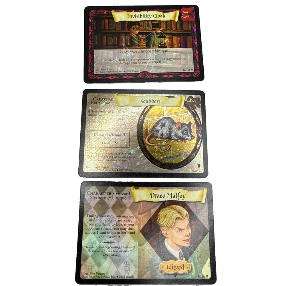 Harry Potter Trading Card Game Lot 96 Cards from Base Set 2001-02 w/ Duplicates